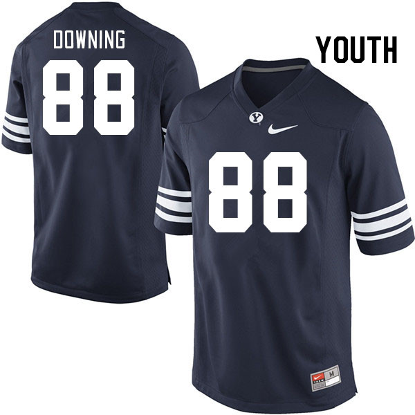 Youth #88 Devin Downing BYU Cougars College Football Jerseys Stitched-Navy